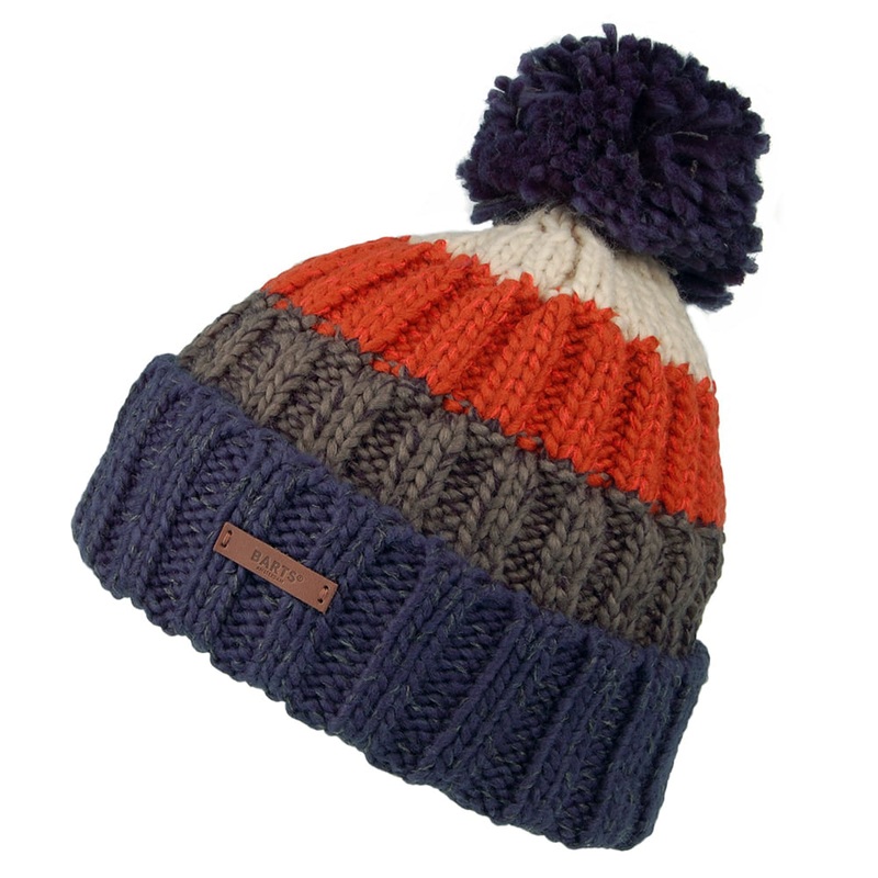 Barts Hats Wilhelm Bobble Hat – Navy Multi 1-Size