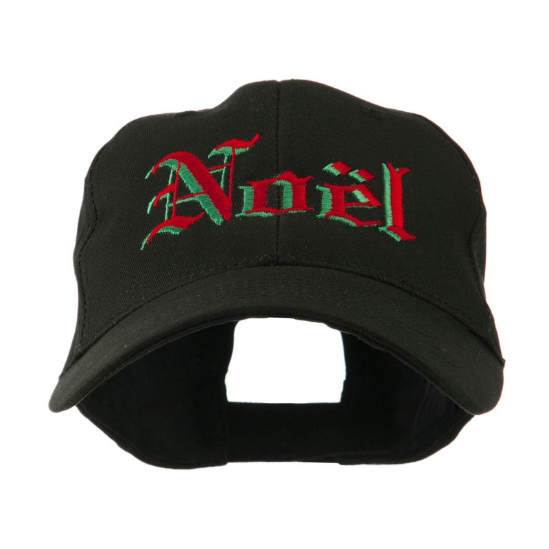 Christmas Noel Shadow Embroidered Cap Black One Size