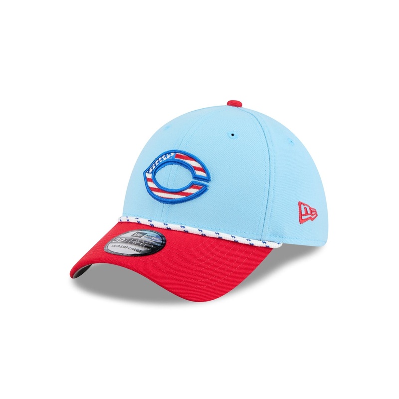 Cincinnati Reds Independence Day 2025 39THIRTY Stretch Fit Hat S/M