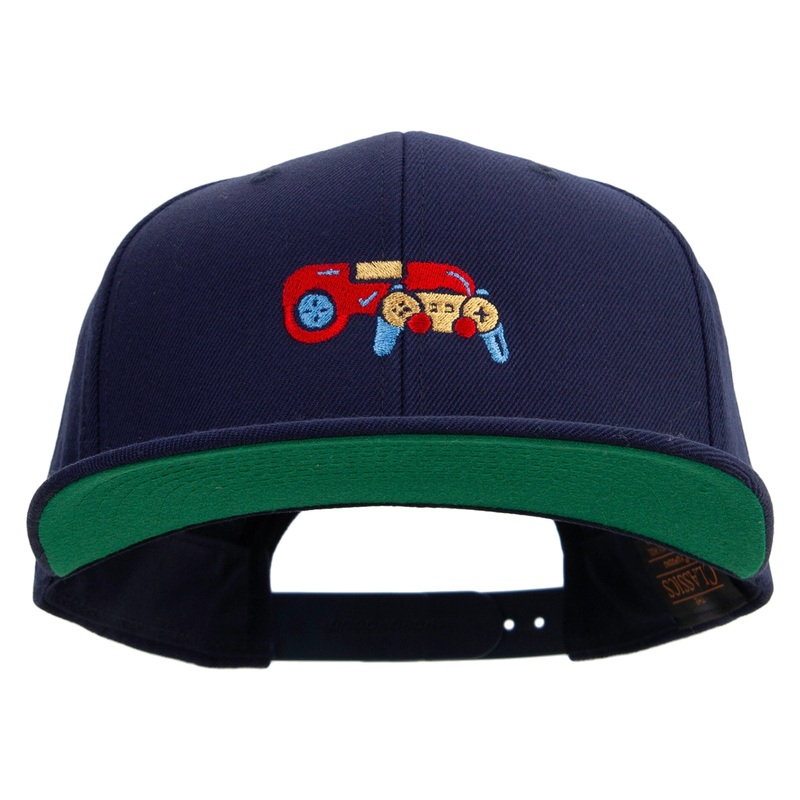 Colorful Video Game Controller Embroidered Wool Blend Prostyle Snapback Navy One Size