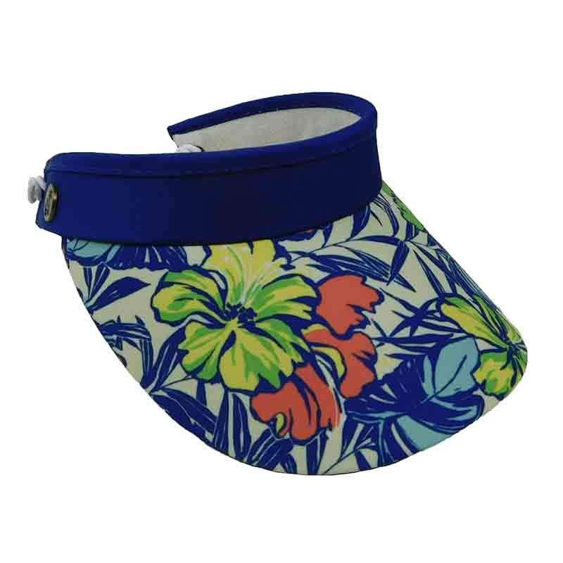 Floral CJ Hat Sun Visor with Coil Lace – Caribbean Joe Blue