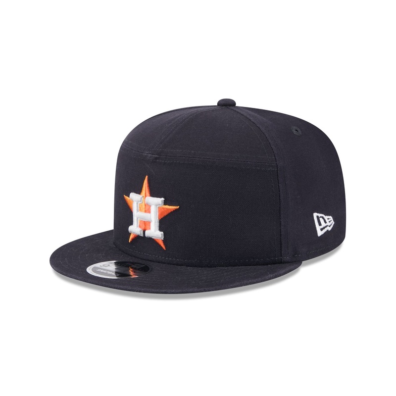 Houston Astros Cotton Canvas Split Panel 9FIFTY Trucker Hat One Size