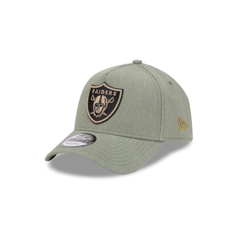 Las Vegas Raiders Logo Essentials Olive 9FORTY A-Frame Snapback Hat One Size