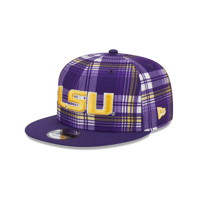 LSU Tigers Plaid 9FIFTY Snapback Hat One Size