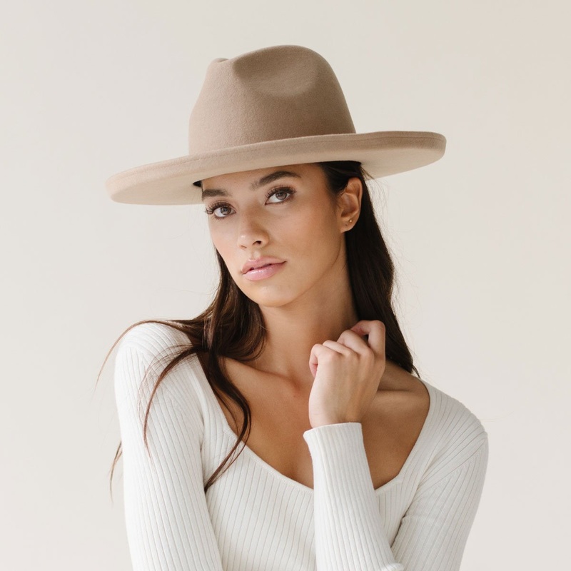 Maude Pencil Brim Fedora Tan 57 S/M