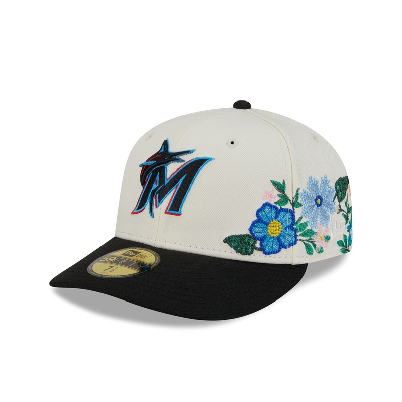 Miami Marlins Tonal Florals White 59FIFTY Fitted Hat 7