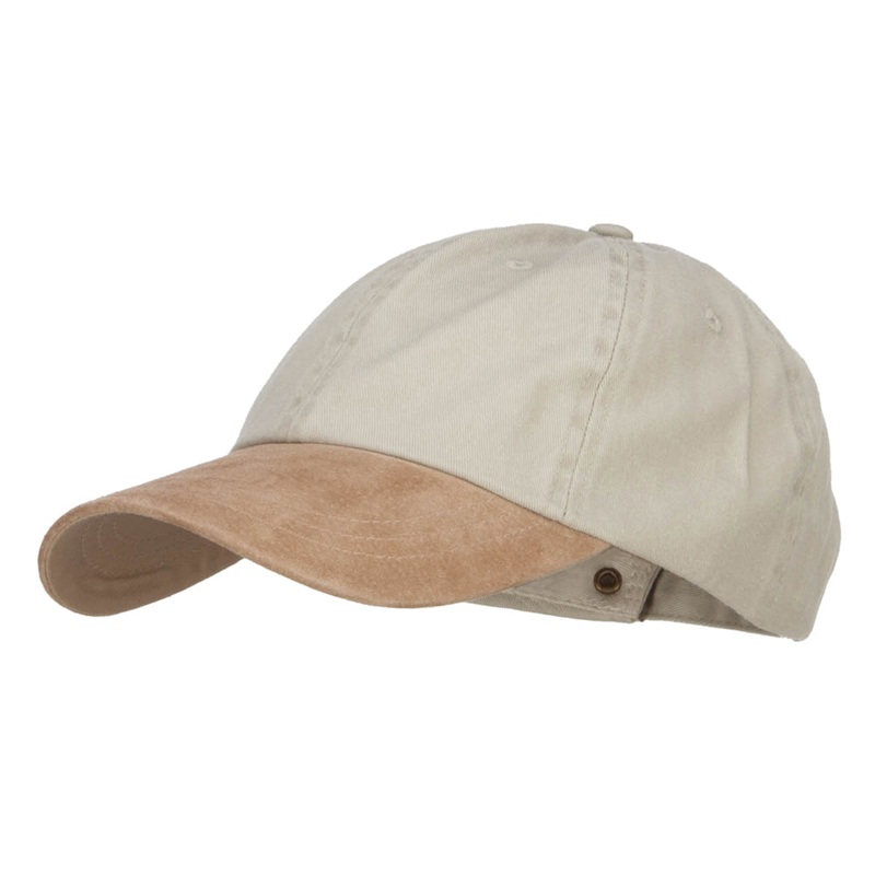 Suede Bill Washed Pigment Dyed Cap Beige Tan One Size