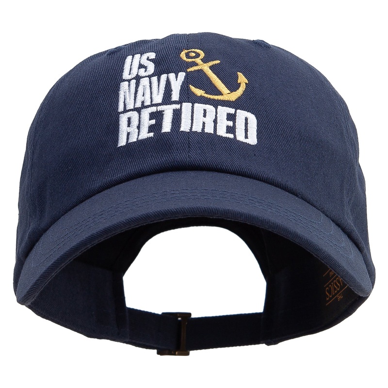 U.S. Navy Retired Unstructured Low Profile 6 panel Cotton Cap Navy One Size