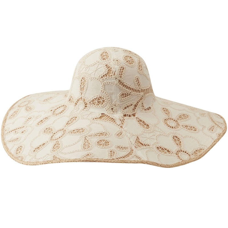 Yesenia Wide Brim Floppy Hat Off White 1SFM