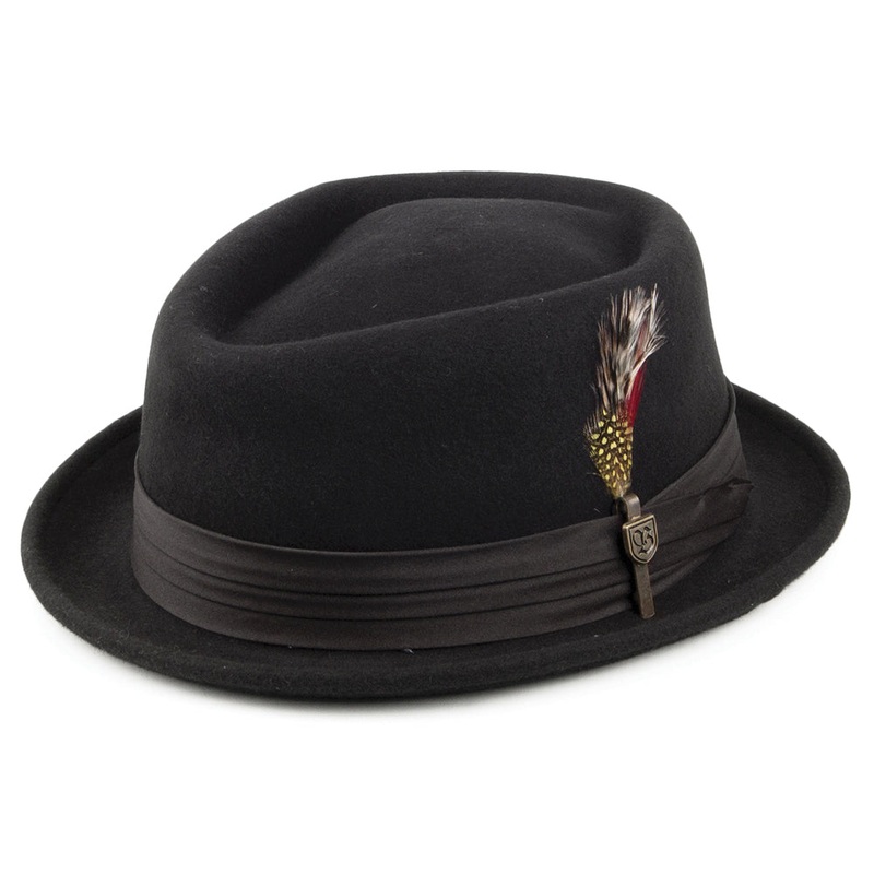 Brixton Hats Stout Pork Pie Hat – Black Small-56cm