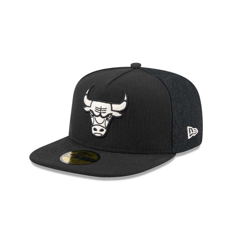 Chicago Bulls Black Mesh 59FIFTY A-Frame Fitted Hat 7