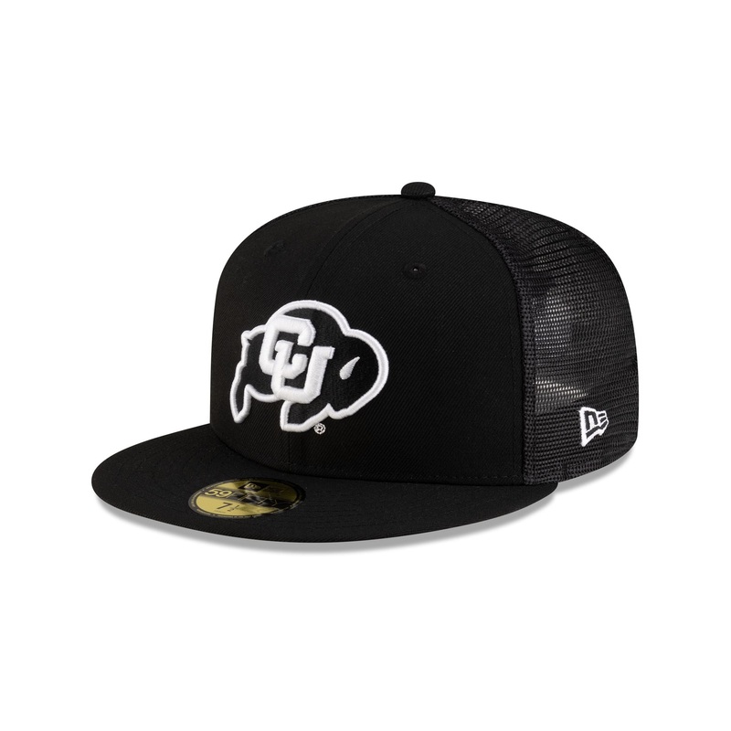 Colorado Buffaloes Black & White 59FIFTY Fitted Trucker Hat 7