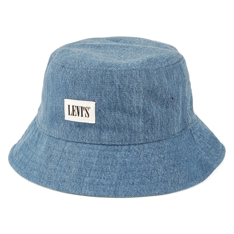 Levi’s Hats Serif Patch Reversible Bucket Hat – Mid Blue M