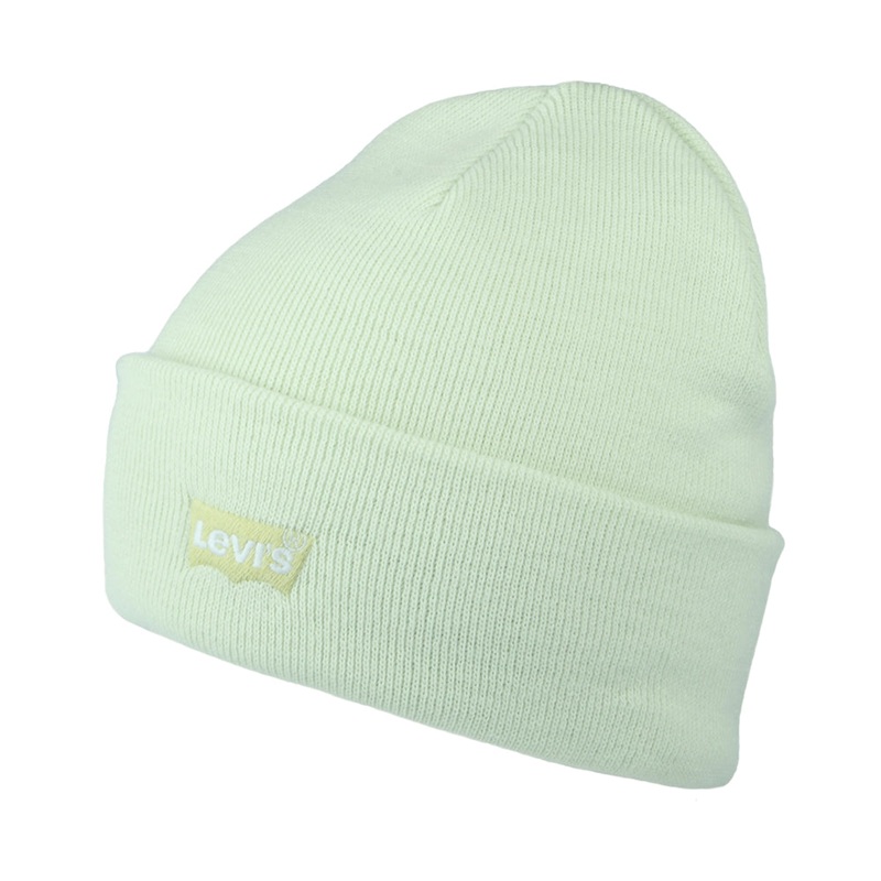 Levi’s Hats Tonal Batwing Embroidery Slouchy Beanie Hat – Light Green 1-Size