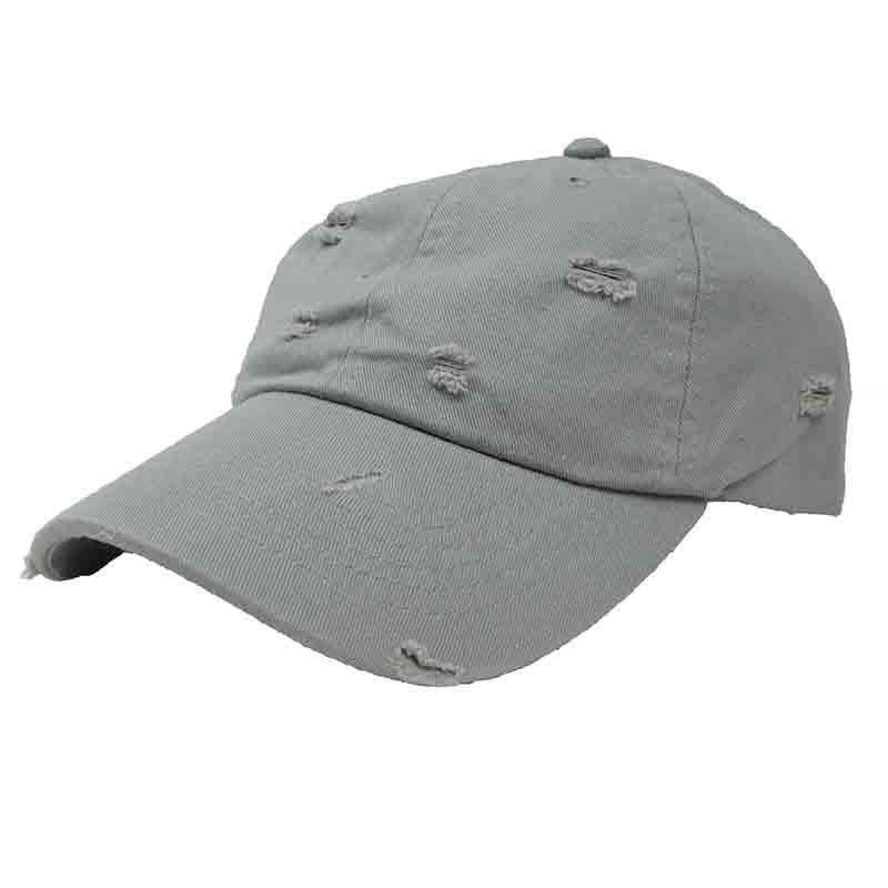 Low Profile Distressed Cotton Cap Grey