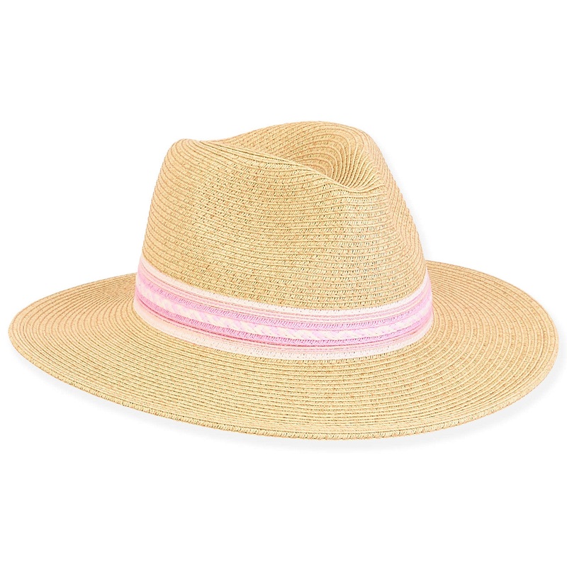 Luna Petite Straw Safari Hat with Pink Band – Sunny Dayz Natural Small (54 cm)
