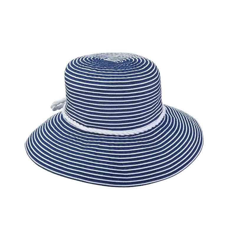 Nautical Striped Ribbon Summer Hat – Scala Collezione Blue