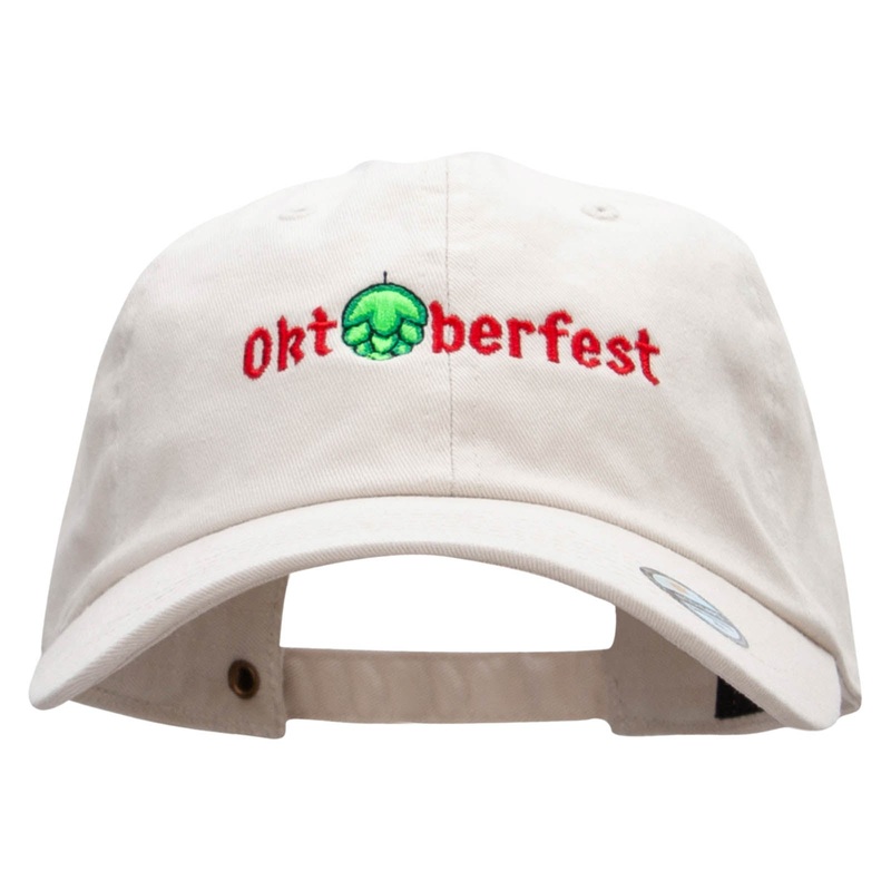 Oktoberfest Hops Embroidered Washed Cap Beige One Size
