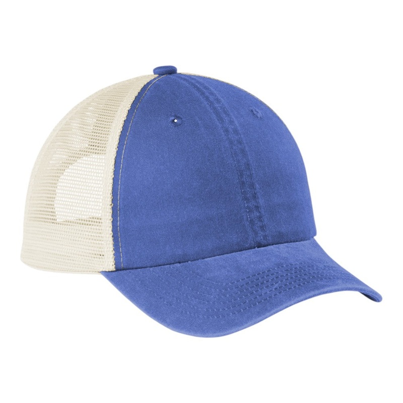 Port Authority C943 Beach Wash Mesh Back Cap Blue Moon/ Stone