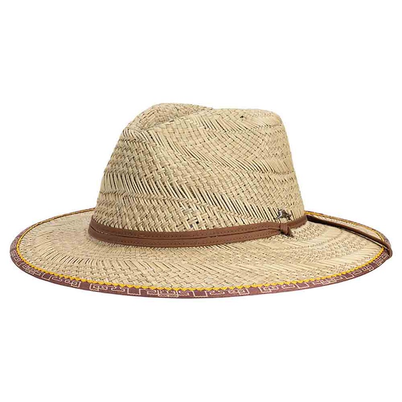 Roatan Rush Straw Safari Hat with Chin Cord – Tommy Bahama Natural S/M (56-57 cm)