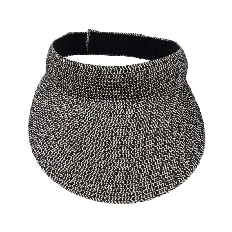 Tweed Straw Sun Visor – JSA Accessories Black and White tweed