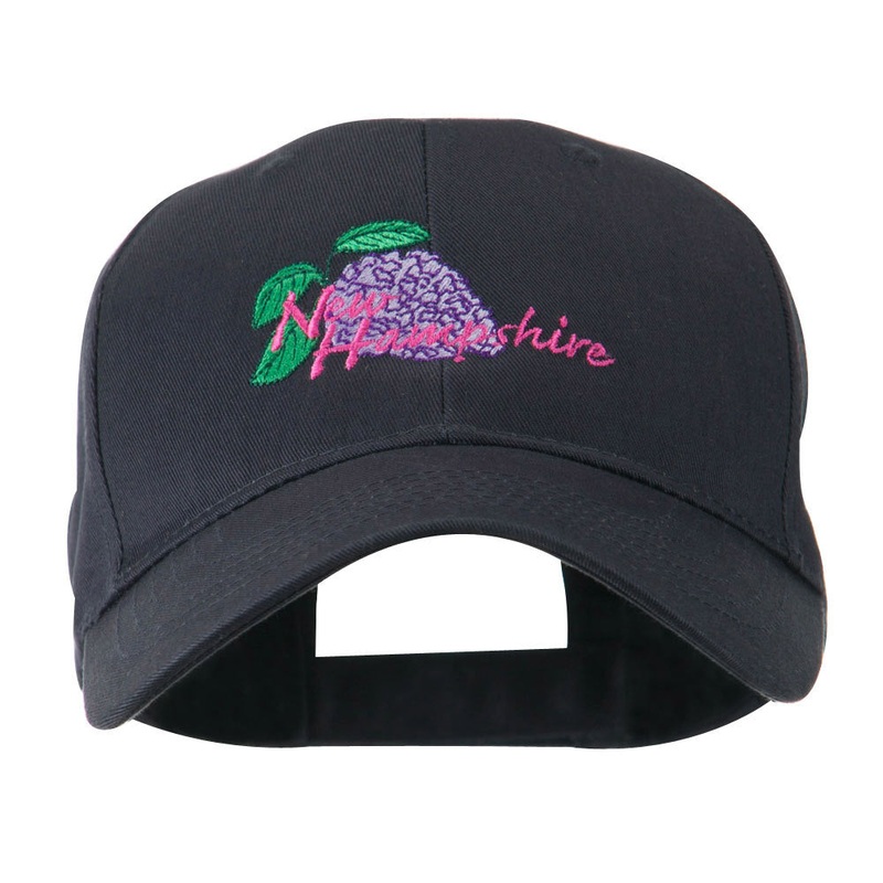 USA State Flower New Hampshire Lilac Embroidered Cap Navy One Size