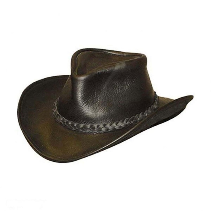 Walker Raging Bull Leather Western Hat BLACK S