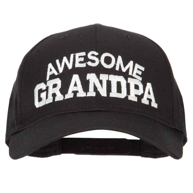 Awesome Grandpa Embroidered Solid Cotton Pro Style Cap Black One Size