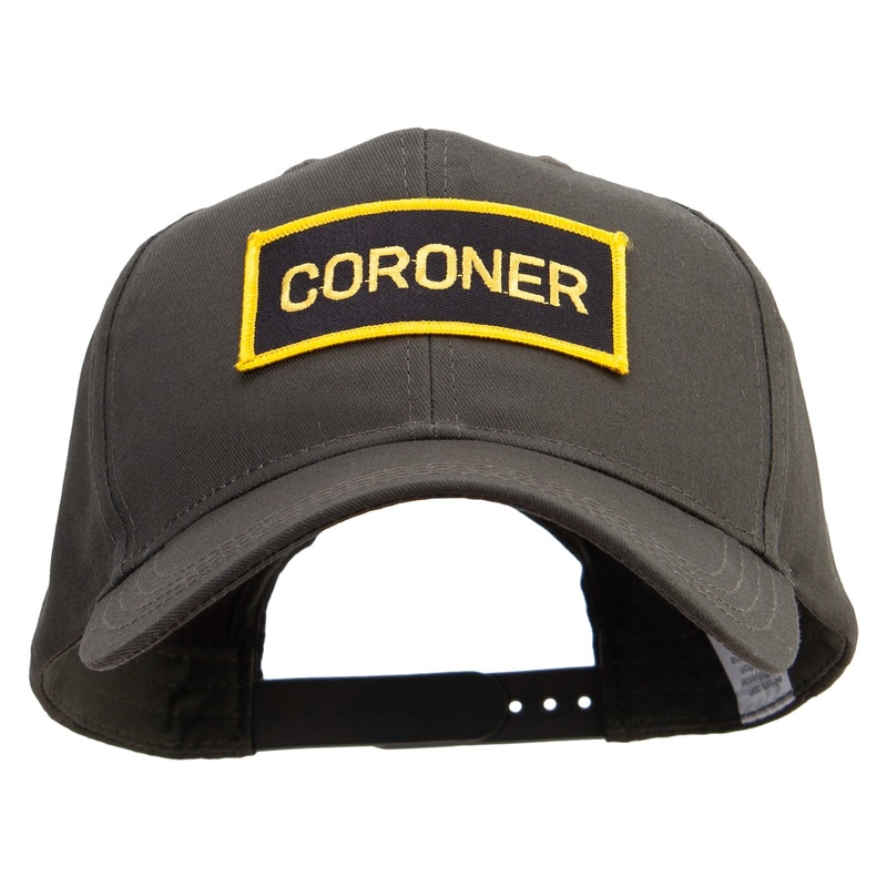 Coroner Text Law Forces Patched Big Size Structured Solid Poly Cotton Twill High Profile Prostyle Cap Olive XL-3XL