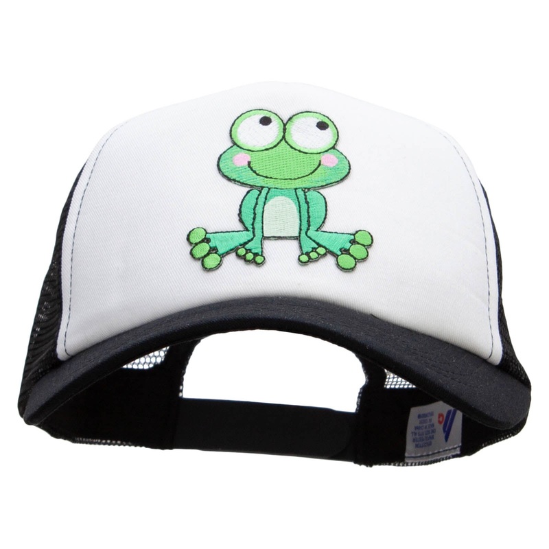 Cute Bulgey Eyed Frog Cotton Trucker Cap Black One Size