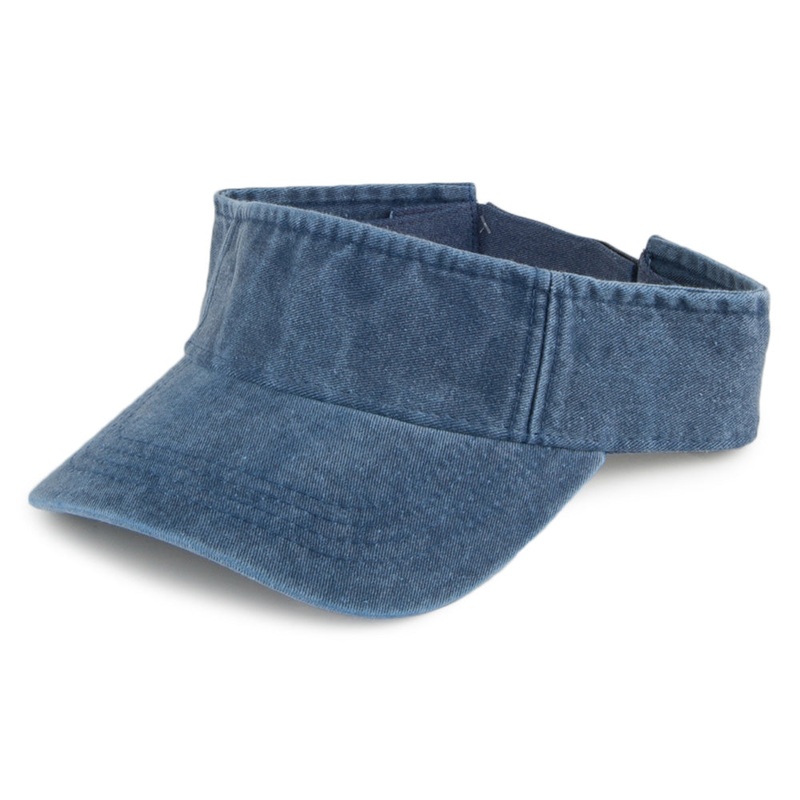 Dorfman Pacific Hats Washed Twill Visor – Navy Blue Adjustable