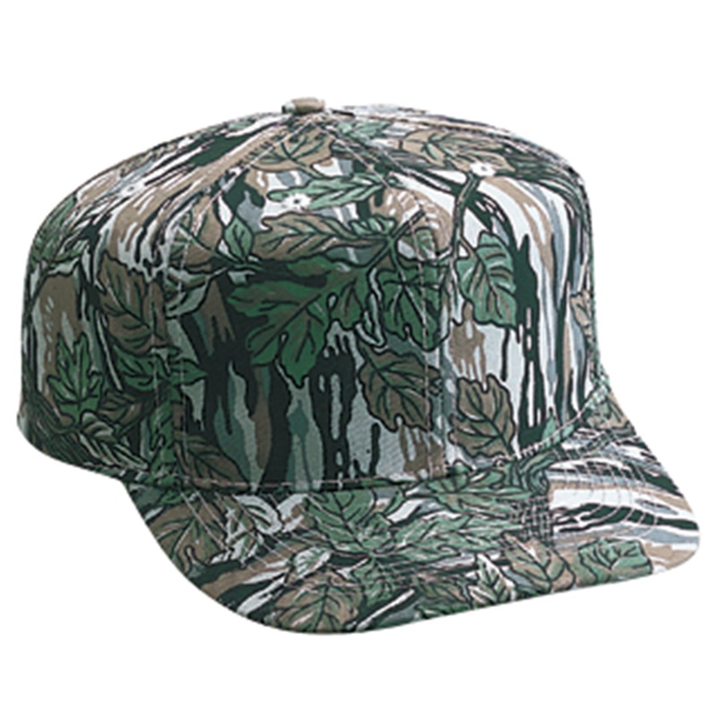OTTO CAP 44-051 Camouflage 6 Panel Mid Profile Baseball Cap Gry/Dk.Grn