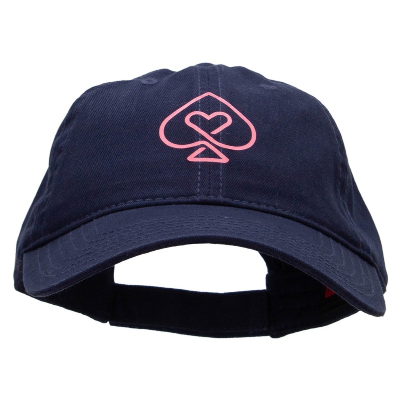 Poker Spade Heart Heat Transfer Deluxe Washed Twill Cap Navy One Size