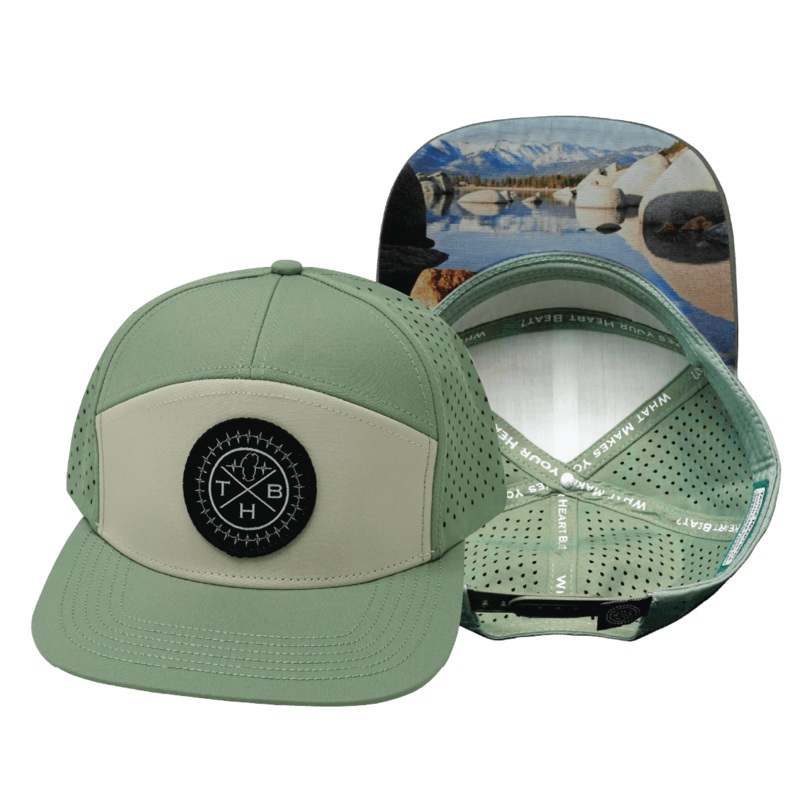 THB Hat – Flat Bill – Sage / Cream – Laser Mesh