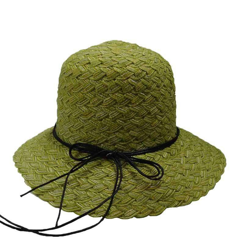 Twisted Poly-Braid Summer Hat by JSA for Women Sage