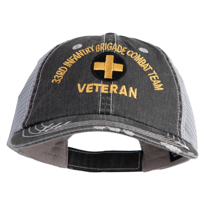 U.S. Army 33rd Infantry Brigade Combat Team Embroidered Low Profile Special Cotton Mesh Cap Black One Size