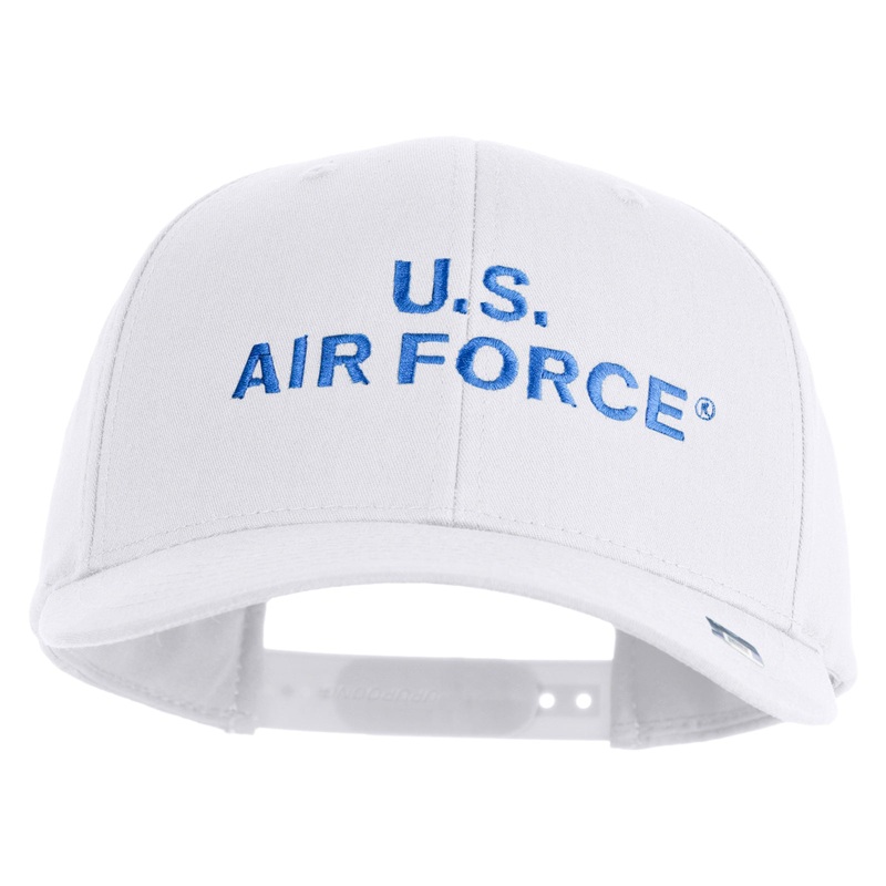 US Air Force Navy Letter Embroidered Retro Cotton Blend Snapback Cap White One Size