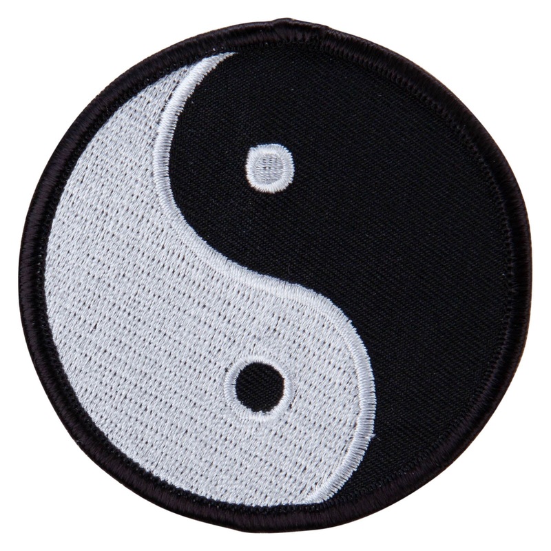Yin Yang Black amd White Embroidered Patch Black White One Size