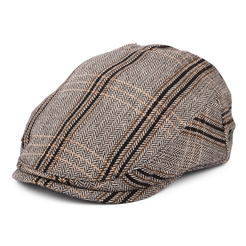Bailey Hats Byram Striped Flat Cap – Brown S