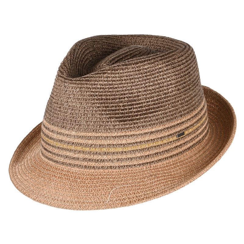 Bailey Hats Hooper Toyo Trilby Hat – Brown-Multi S