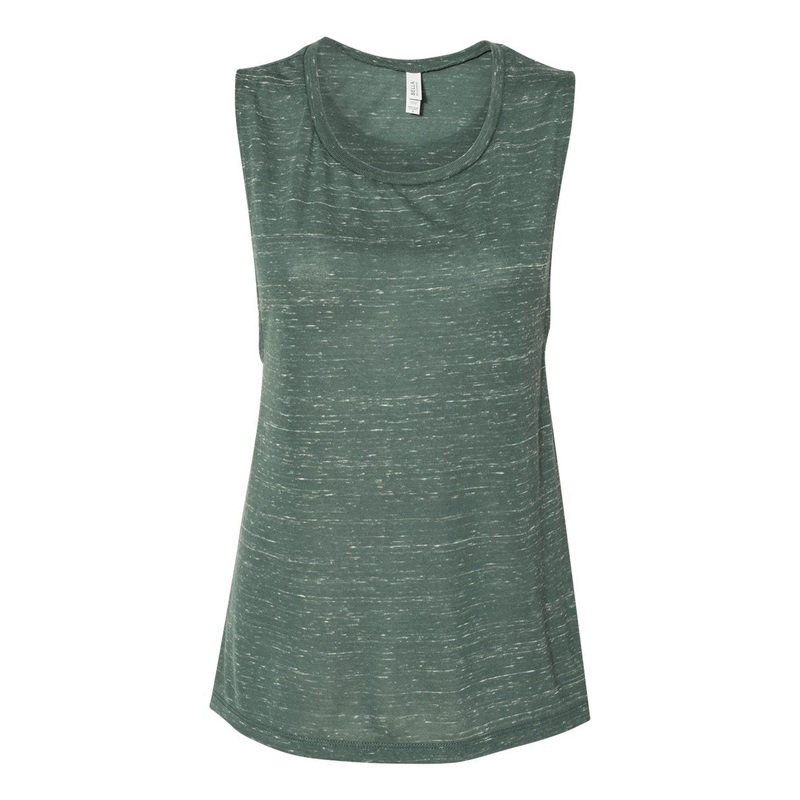 Bella + Canvas 8803 Women’s Flowy Scoop Muscle Tank – Forest Marble Forest Marble S