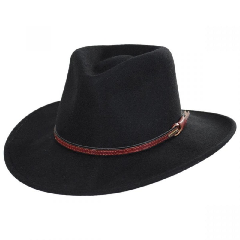 Bozeman Crushable Wool Felt Outback Hat BLACK S