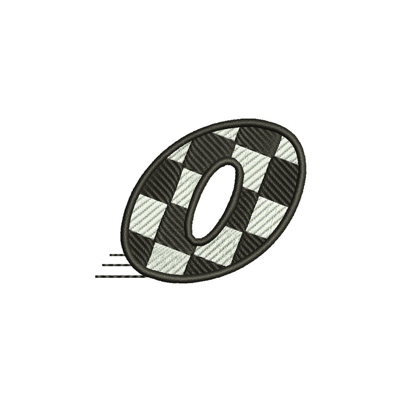 Checkered Flag Alphabet – O Default Title One Size