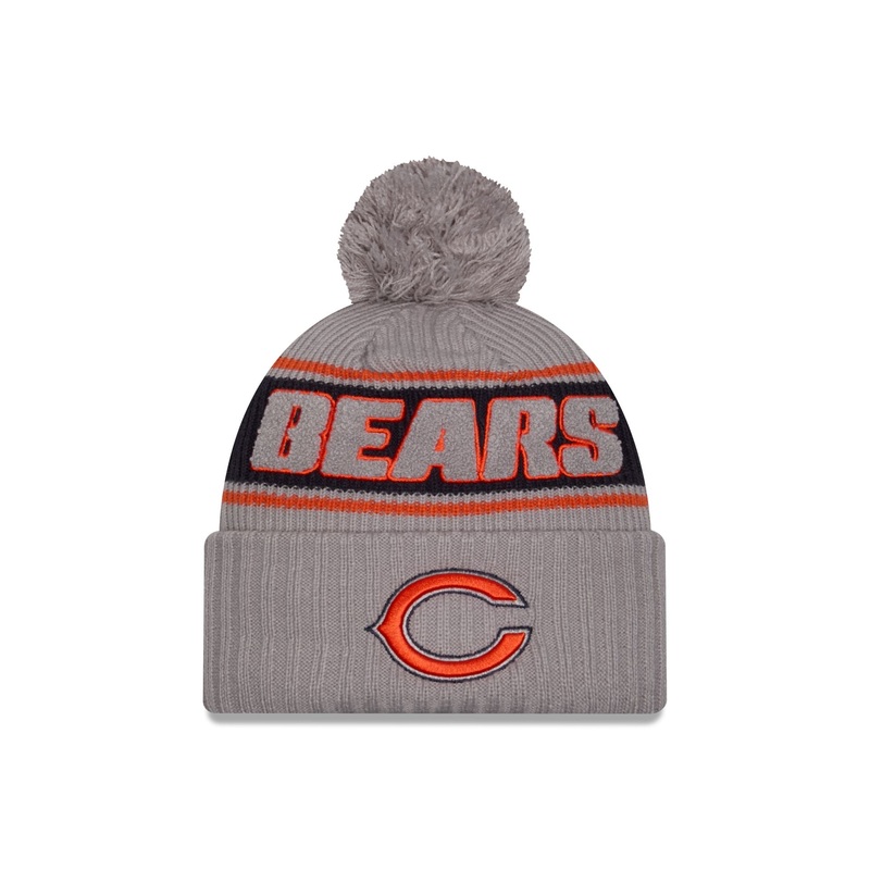 Chicago Bears 2024 Cold Weather Gray Pom Knit Hat One Size