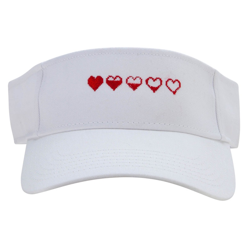 Health Points Embroidered Cotton Twill Sun Visor White One Size