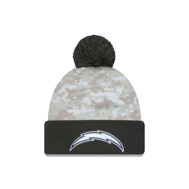 Los Angeles Chargers 2024 Salute to Service Pom Knit Hat One Size