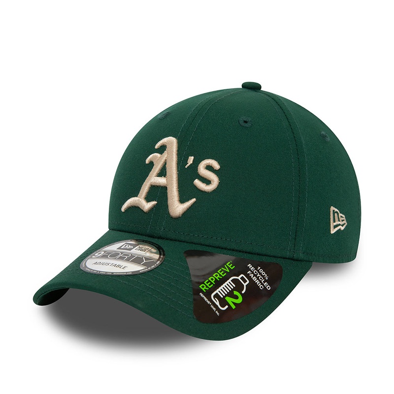New Era 9FORTY Oakland Athletics Baseball Cap – MLB Repreve – Dark Green-Stone Adjustable