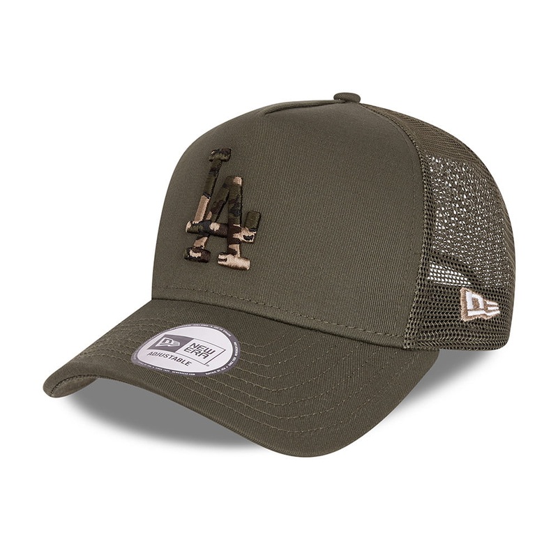 New Era L.A. Dodgers Trucker Cap – MLB Camo Infill – Khaki Adjustable
