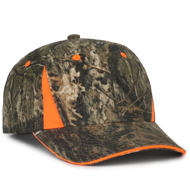 Outdoor Cap CBI305 Camo with Hi-Vis Trim Cap Mossy Oak Country DNA/Blaze