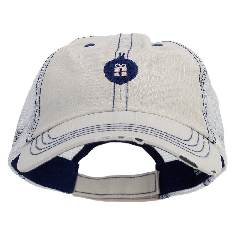 Present Ornament Embroidered Low Profile Special Cotton Mesh Cap Putty One Size